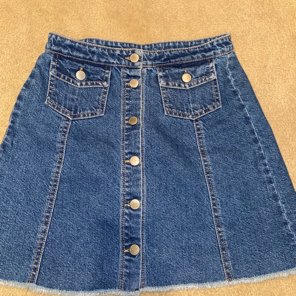 Button-Down Blue Jean Skirt